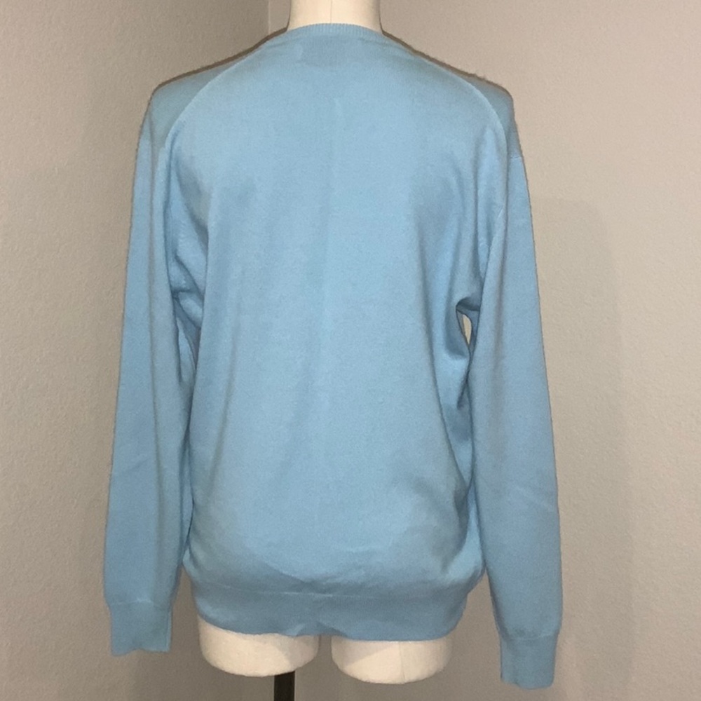 Pringle 100% Cashmere Baby Blue Women's Cardigan Sz 10 Sweater Scotland Vintage - Picture 3 of 8